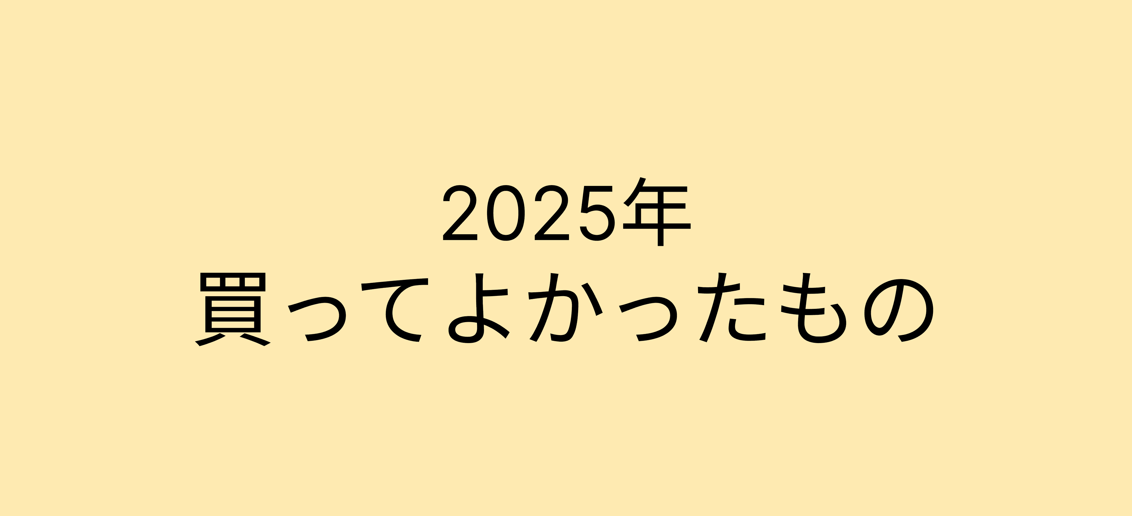 2025年買ってよかったもの