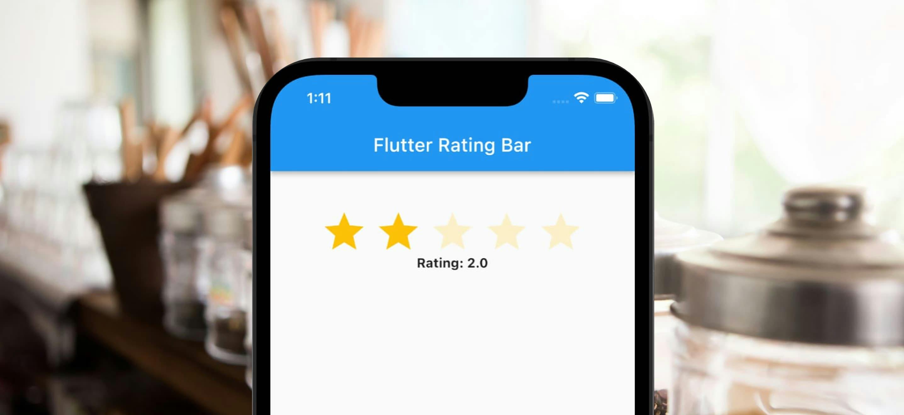 【Flutter】評価バー(rating_bar)を実装する