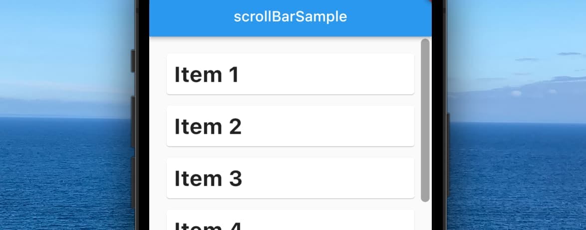 【Flutter】スクロール可能なリストにScrollbarを表示させる