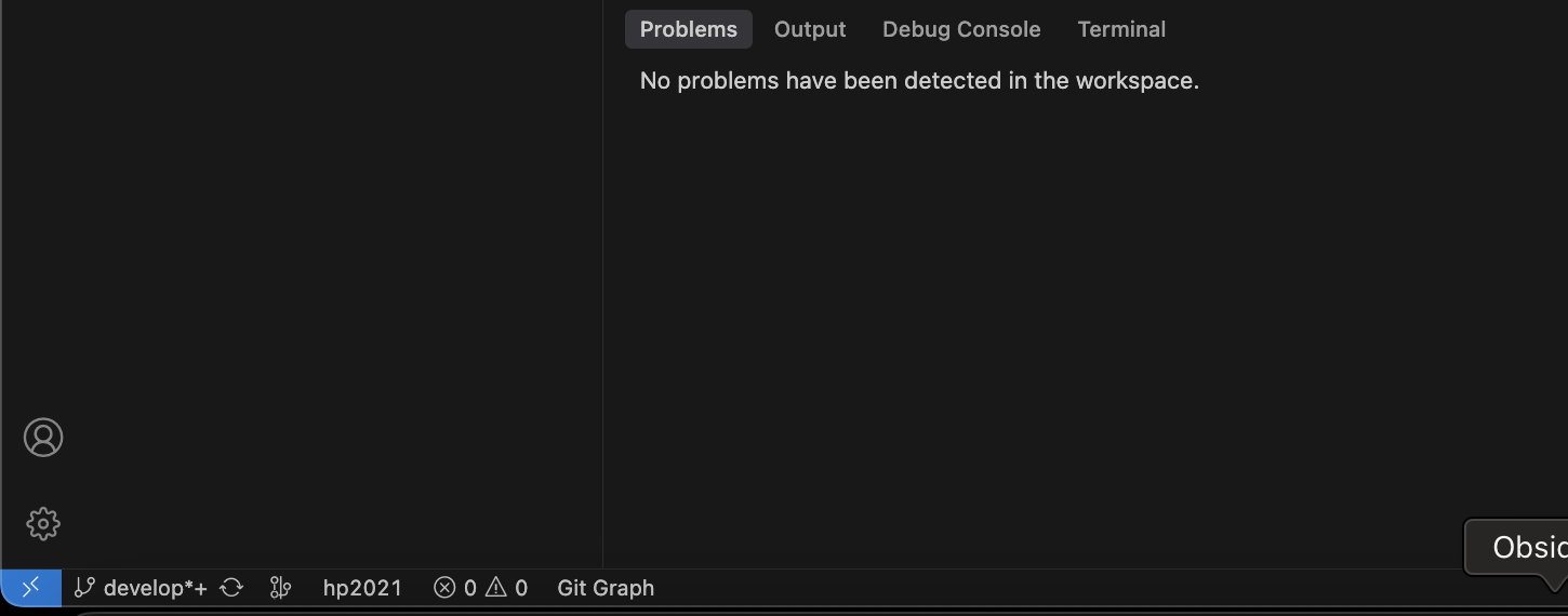 ステータスバーが表示されている状態